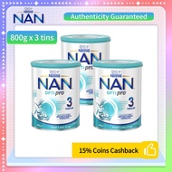 Nestle NAN Optipro 3 NAN3 800g - 3 tins Bundle baby milk formula from 1 year old（2400g)