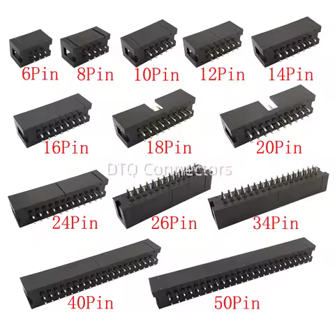 10-50Pcs DC3 IDC JTAG Socket 6-50Pin Male Header Connector 2.54mm Pitch Straight Needle DC3 ISP Doub