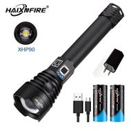 HaixnFire H34 High power flashlight XHP90 LED camping light Zooming remote shot flashlight floodligh