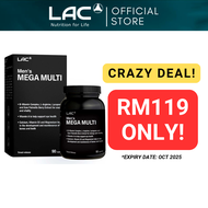 [Expiry Oct 2025] LAC Men’s Mega Multi (90 Caplets) Daily Multivitamin and Nutrition Formula