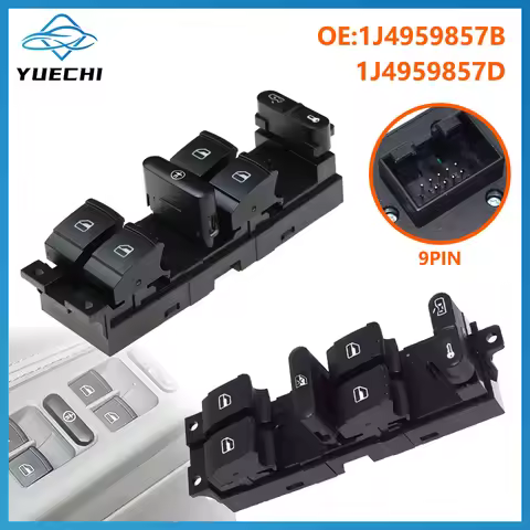 High quality Power Window Control Switch Button Red9pin FOR Volkswagen Bora Jetta VW GolfMK4 PassatB