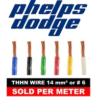 PHELPS DODGE THHN WIRE 6 STRANDED (14mm2) SOLD PER METER