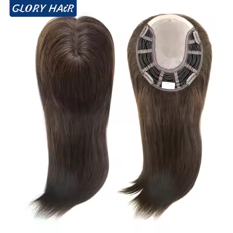 GLORYHAIR - TP18- Chinese Remy Human Hair Topper for Women 14 inches Natural Straight Toupee Women H
