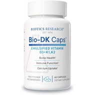 Biotics Research Bio-DK Caps™–Emulsified Vitamin D and K, Vitamin D3 125 mcg & Vitamin K (k1,k2) 550