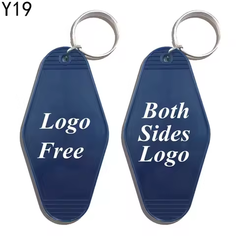 10PCS Custom Logo Free 100colors Plastics Hotel Motel Movie Key Chains DIY Tag Pendant Keychain Keyr