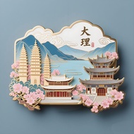[Dali] Yunnan Wuhua Floor North South Gate Floor Acrylic Refrigerator Magnet Tourism Cultural Creati