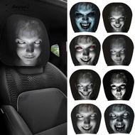 ANXSUN3CV 2Pcs Car Seat Cover, Black Elastic Car Headrest Cover, Creative Breathable Dust-proof Scar