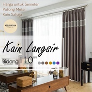 ADEL SKYLINE Kain Langsir Blackout Bidang 110" Potong Meter Embossed Shiny Curtain Fabric (Langsir Pattern)