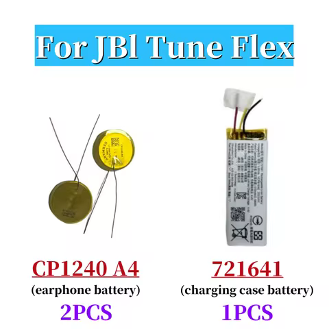 For JBL Tune Flex TWS Wireless Bluetooth Earphone 721641 Charging Case CP1240 1240 3.7V 0.2Wh Headse