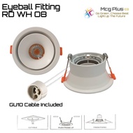 Lighting Fixtures &amp; Eyeball Fitting White ( Single ) Round Die-Cast Aluminum Exchangeable Light Bulb Eyeball Casing GU10