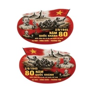 Mẫu Cờ mừng kỷ niệm 80 năm quốc khánh 2/9 - Decal ô tô xe máy...SL 1 đôi