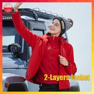 Outdoor Jacket Woman Baju Sejuk Jaket Perempuan Waterproof Windproof Fleece Hiking Camping 衝鋒衣外套女