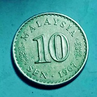 Koin Langka 10 Sen 1967 Malaysia Parlemen Edisi Tahun Pertama Cetak