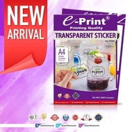 E-print Transparent Sticker Paper Transparent clear Sticker shop logo