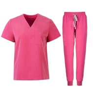 Scrubs for Women Set Nurse Uniform Scrubs 4 Way Stretch V-Neck Scrub Top & Jogger Pant with 6 Pocket