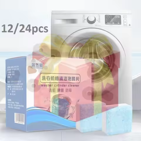 【HG】12/24pcs Washing Machine Cleaning Effervescent Tablets Washer Cylinder Cleaner Deep Cleaning Dir