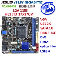 H61 Mini-itx LGA 1155 DDR3 16GB hdmi H61 motherboard itx htpc mini 17*17 CM PCI-E 2.0 hdmi vga sata2