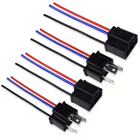 4Pcs 9003 HB2 H4 Socket Connector Adapter Male Female Plug Wiring Harness Extension Cable