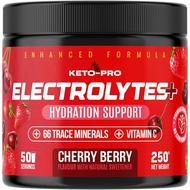Keto-Pro Keto Electrolytes 250g - 50 Servings | Electrolyte Powder & Salts with 66 Trace Minerals | 