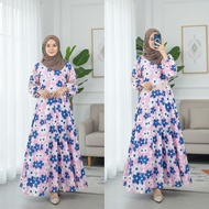 CARLINA Floral Maxi Dress for Muslimah Women Fitri