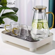 Water Jug 1.5L Heat Resistant Glass Pitcher Pitcher with 2 Cups
