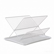 Mishilei Dish Drying Rack Foldable Drain Bowl Rack Extendable Dish Drainer with Cutlery Holder Colla