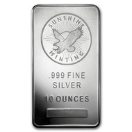 美國老鷹銀條10盎司，銀條，銀幣，銀，錢幣，幣，銀10盎司，銀10oz~美國老鷹銀條10盎司~單枚價純銀10盎司庫存商品