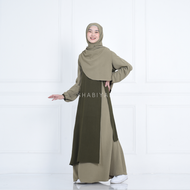 SHABIYAN Gamis Wanita Remaja Dewasa Kombinasi 2 Warna | Syakila 435