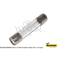 American BUSS Fuse AGC (F) 1A 250V 6.3 * 32mm Glass Tube x1