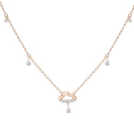 Merii สร้อยคอเงินแท้ 925 ชุบโรสโกลด์ ประดับเพชร CZ ยาว 16 นิ้ว ดีไซน์รูปก้อนเมฆ : มินิมอล Memento 22