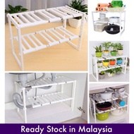 Rak Sinki Dapur Tingkat Periuk Kuali Besi Pot Stainless Steel Non Stick Pan Sink Rack Storage Kitchen Layer Ikea Diy