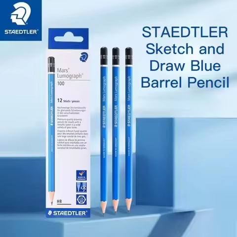 STAEDTLER Blue Bar Student Drawing Sketch Pencil Natural Wood Barrel Break-Resistant Pencil Multiple
