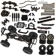 Brass Gearbox Drive Shaft Skid Plate Chassis Linkages Servo Alloy Bumper Mount For 1/24 Axial Scx24 