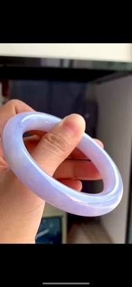 冰種 天然翡翠 緬甸 A玉 玉鐲 • 冰種紫羅蘭翡翠圓鐲