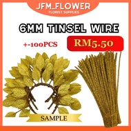 [RM5.50/PKT] *6MM* Dawai Bulu Ikat/Dawai Bunga/Dawai Ikat/Dawai Emas Tinsel Kilat/ Metallic Wire