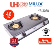 Milux Gas Cooker 2 Burner Stove (4.8kW) YS-3030 / YS-023