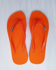 รองเท้าแตะฟองน้ำ สีส้ม รองเท้าแตะแบบหนีบ พื้นยาง หูยาง