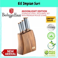 (Ready Stock) (BH-2646) Berlinger Haus 7pcs Stainless Steel Kinfe Set with Wooden Stand - Moonlight