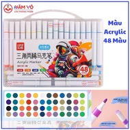 [MK101 48 COLORS] Marker Pen / Acylic Colored Marker / Acrylic Marker MK 101 - 48 Colors TRIANGLE Bo