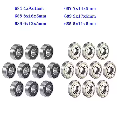 10pcs Deep Groove Ball Bearing 688rs 684 685 686 687 688 689 ZZ RS 2RS Rubber Sealing Cove Bearings 