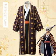 One Piece Trafalgar Law/Trafalgar D Water Law Cosplay Costume Kimono Robe Full Suit Outfits Hallowee