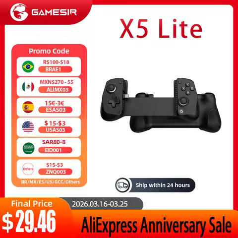 GameSir X5 Lite Type-C Wired Mobile Game Controller with Hall Effect Joystick for iphone 15/ Android