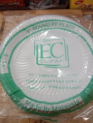 Pinggan plastik 9inci pinggan kenduri 50pcs