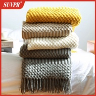 Textile City Europe Style Faux Cashmere Knitted Blanket Bedspread Embossed Towel B&amp;b Sofa Decorate Throw Comfy Acrylic Bedsheet