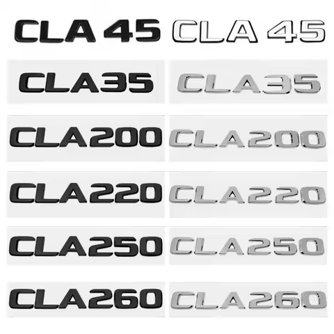 Car Trunk Letters Logo Emblem Badge Decals Sticker For Mercedes Benz CLA Class CLA35 CLA45 CLA260 CL