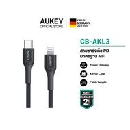 AUKEY CB-AKL3-4 สายชาร์จไอโฟน USB-C to Lightning Kevlar Cable for iPhone 14/13/12 Series (1.2-2m) รอ