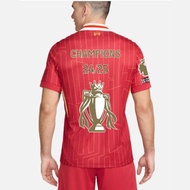 Mens CHAMPIONS 24_25 &Gold Trophy Short Sleeve Home Football Shirt Moto Training Soccer Uniform Live