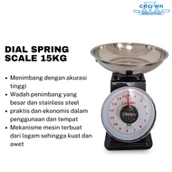 PIONEEL TIMBANGAN JARUM ANALOG 5kg 10kg 15kg 20kg timbangan duduk Merk CROWN stainless-barang kokoh