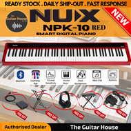 Nux NPK-10 88 Key Smart Digital Piano (RED) With Grand Hammer Action 3 Stand And Throne (NPK10) (NPK