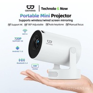 GOOJODOQ 1280*720P Projektor Pintar 270° Adjustable Wired Projector LCD Android 11.0 | 170 ANSI Lume